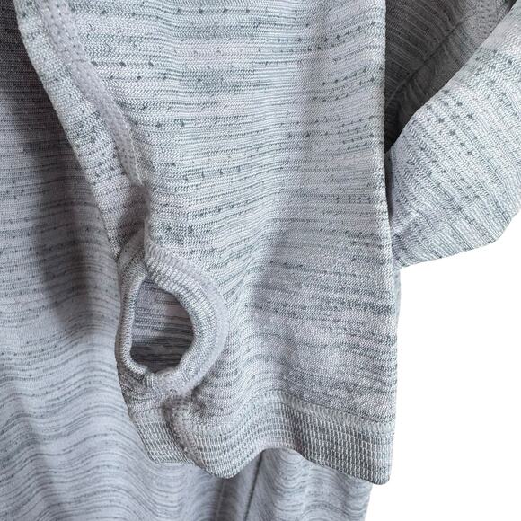 Under Armour Pale Purple Heather Long Sleeve Threadborne Mesh Athletic Top Sz M - Picture 4 of 6